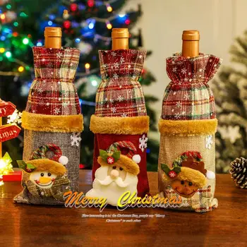 22 Rūšių Vyno Maišelį Kalėdų Vyno Butelio Dangtelį Linksmų Kalėdų Dekoracijos Namų Stalo Naujųjų Metų 2021 Kalėdos Chrisrmas Apdaila