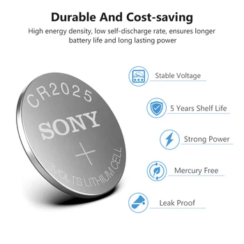 25Pcs Sony 3V cr2025 Ličio Mygtuką Cell Baterijos cr 2025 ECR2025 DL2025 Monetos Baterija Žiūrėti Skaičiuoklė Masto