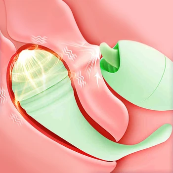 2In1 Vibruojantis Kiaušinis Nekilnojamojo Liežuvio G Spot Klitorio Stimuliatorius Insertable Makšties Massager Dvivietis Vadovas Vibratorius, Sekso Žaislai Moterims