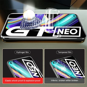 2VNT 999D Lenktas Hidrogelio Filmas Realme GT 5G Pilnas draudimas Ekrano Apsaugų, Ne Stiklo Realmi Relme GT Neo 5G RealmeGT 2021