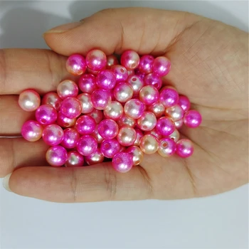 3-12mm Turas Imitacija Vaivorykštės Spalvų Plastiko Tiesiai skylę plastikinių perlų karoliukai rankdarbiams & Juvelyrika Priėmimo