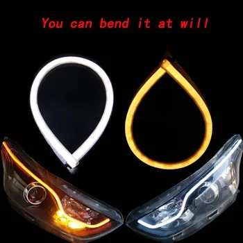30/45/60cm LED automobilių/motociklų lankstus DRL dienos veikia šviesos žarna ašarų akių šviesa akis žibinti veikia šviesos