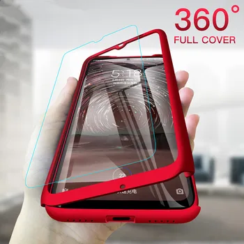 360 Laipsnių Telefono Atveju Xiaomi Redmi 9 Pastaba 9S 10 10T Lite Pro Max 5G Poco M3 X3 NFC K30S Su Stiklo Ekrano Apsaugos Dangtelis
