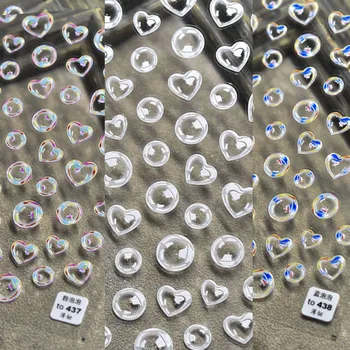3D Efektas Puikus Burbulas Nagų Lipduką Mados Mielas 