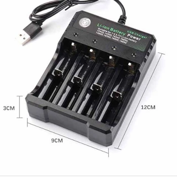 4 tarpsnių 18650 Baterija USB Įkroviklis Universalus 3.7 V, Li-ion Battery Chargers 1 2 slots Apmokestinimo Įkraunama Ličio