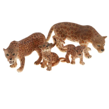 4Pcs Plastiko Realus Jaguar Laukinių Gyvūnų Modelio Veiksmų Skaičius, Lėlės Žaislas Vaikams Vaikščioti, Namų Dekoro, Surinkimo