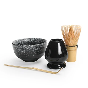 4pcs/įjungti tradicinį matti giftset natūralaus bambuko šluotele scoop ceremic Matti Dubenyje Suplakite Turėtojas japonų arbatos rinkiniai