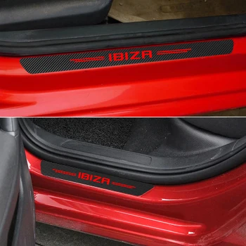 4X Automobilio Anglies Pluošto Durų Slenksčio Nusitrinti Plokštė Lipdukai Seat Leon Ibiza FR 6l 6j 6p 5f Mk3 FR+ 1m 1p 2 Mk2 2019 2020 2021 4