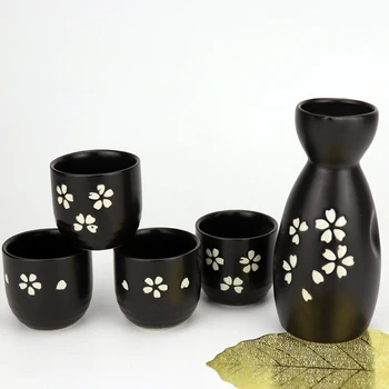 5-Gabalas Vyno Rinkinys Keramikos Japonų Stiliaus Vardan Drinkware 16 Modelio Maneki Neko Sakura Pasisekė Katė Vyno Gėrimo Puodelio, Buteliuko