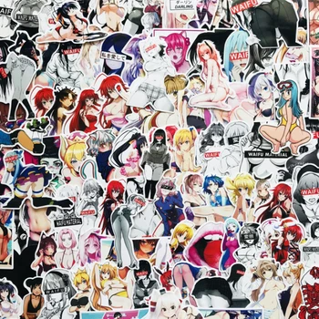 50/100vnt Anime Hentai Seksualus Pinup Bunny Mergina Waifu Decal Lipdukai, Nešiojamas Lagaminas Automobilių Riedlentė Bagažo Vandeniui Automobilių Lipdukas