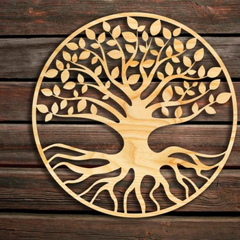 5vnt Gyvybės Medis sienų dekoras iš natūralios medienos Nebaigtų Tuščią gyvybės Medžio, medienos durys, pakabos ženklas