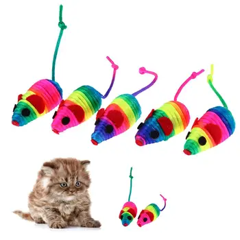 5vnt Kačių Žaislai Pelės Plunksnų Vilnos False Pelės 10cm Juokinga Žaisti Žaislai Katėms Kitten
