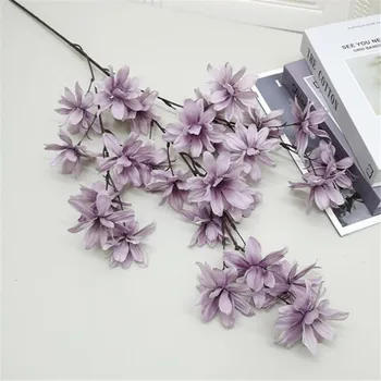 5vnt Šilko Daisy Gėlių Aliejaus Tapybai Poveikis Dirbtinis Oncidium Hibridas Filialas Vestuves Gėlių Dekoracija