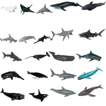 6pcs Sea life nustatyti Modelis Laukinių Gyvūnų ŽAISLAI MINI Ryklys Veiksmų Skaičius, Figūrėlės Namų Dekoro Vaikų Švietimo Žaislai vaikams dovanų