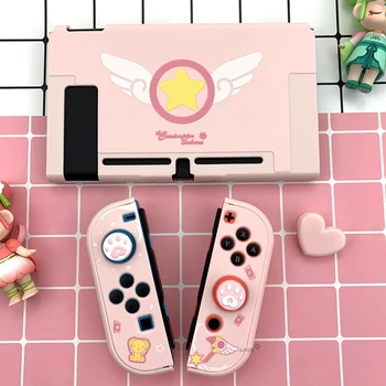 7 in 1 Rinkinys Krepšys Nintendo Įjungti Pink Atveju Sunkiai Shell PU Balansinė Padengti Silikono Bžūp Nintend Jungiklis Konsolės Žaidimas Priedų