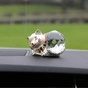 75% Dropshipping!!Automobilių apdailos mielas, neslidus lydinio pasisekė katė ornamentas gali būti naudojamas kaip dovana