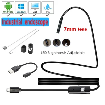 7mm 5.5 mm Endoskopą Kamera Lankstus IP67 Endoskopą Vandeniui Micro USB 6 LED Endoskopinė Patikrinimo, skirta 