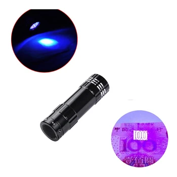 9 LED UV Žibintuvėlis ultravioletinės Šviesos Su Zoom Funkcija Mini Juodas UV Šviesos Augintinio Šlapimo Dėmes Detektoriai, UV Lempos, Žibintai