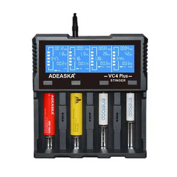 ADEASKA VC4 PLIUS LCD Ekranas USB Sparčiai Protingas Įkroviklis Li-ion/IMR/LiFePO4/Ni-MH 18650/26650 Baterija r20