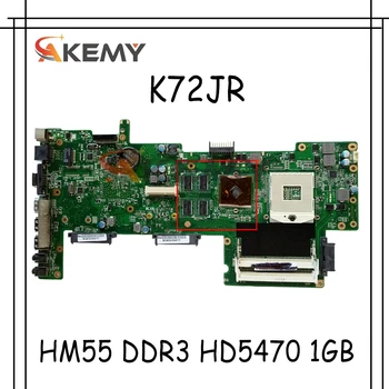 Akemy Nešiojamojo kompiuterio motininė Plokštė, Skirta Asus K72JR K72JK K72JU K72JT HM55 DDR3 HD5470 1GB Nemokamai CPU Pagrindinės plokštės visą bandymo