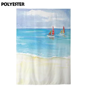 Allenjoy fotografijos fone akvarelė burlaivis vasaros mėlynos jūros paplūdimio fone foto studija prop studija photocall