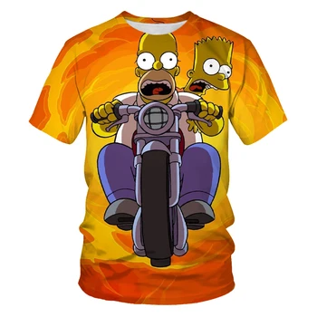 Animacinių filmų jojimo motociklų anime T-shirt 3D atspausdintas vasaros mergaitė berniukas trumparankoviai marškinėliai mados marškinėliai cool kid drabužius 4T-14T