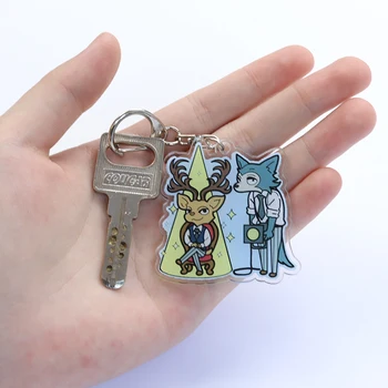 Anime Beastars Akrilo Keychain Gyvūnų Kirtimo Key Chain Vaikams Originalus Keychains Kuprinės Keyrings llaveros para mujer