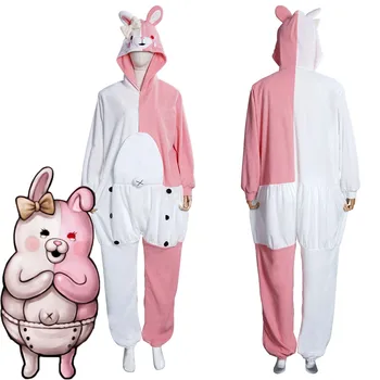 Anime Monokuma Monomi Onesies Rožinis Meškiukas Pedo Kumamon Rilakkuma Danganronpa Monomi Pižama Sleepwear Cosplay Kostiumas