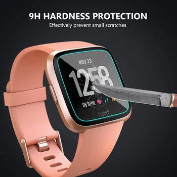Anti-pirštų atspaudų 0.26 mm Aikštėje Hd Grūdintas Stiklas Screen Protector Apsauginė Plėvelė Fitbit Atvirkščiai Smart Watch nuo Sprogimo apsaugotą