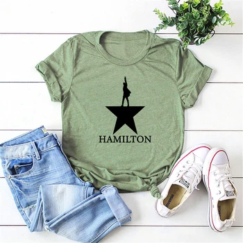 Aukso Aleksandras Hamiltonas T-Shirt Brodvėjaus Muzikos Hamiltonas Marškinėliai Pakilti Tee Dovana Gerbėjų Hipster Viršūnės