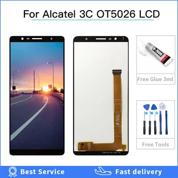 Aukštos kokybės ekrano Alcatel 3C OT 5026 5026 5026A 5026D OT5026 LCD Ekranas Jutiklinis Ekranas skaitmeninis keitiklis Asamblėjos + Įrankiai + klijai
