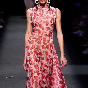 Aukštos Kokybės kilimo ir tūpimo Tako Dizainerių Suknelė 2021 Atostogų Bohemijos Gėlių Atspausdintas Šifono Ilgos Suknelės Moterims Vasaros Boho Drabužiai