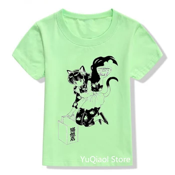Aukštos Kokybės Vaikų Anime ir Animacinių filmų Ranma 1/2 Marškinėlius Kūdikių Berniukų Drabužiai Urusei Yatsura T-Shirt Vasaros Žalia Tshirts Mergaitėms