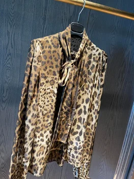 Aukščiausios Kokybės 2021 Naujas Originalus Dizainas D stiliaus Prabangūs Gryno Šilko Leopard-LINE Moterų Sijonas ir sirt moterų suknelės