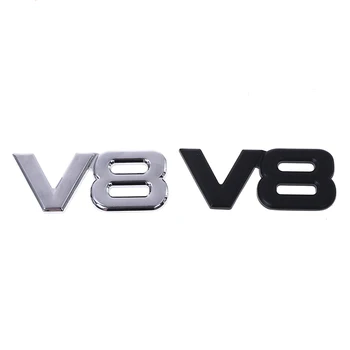 Auto Metalo Lydinio 3D V8 Logotipas Ženklelis Decal Chrom Pusės Sparno Emblema Lipdukas Automobilį