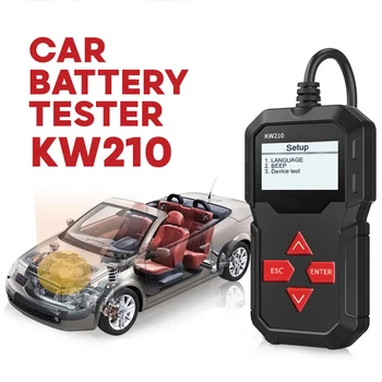 Automatinis Baterijos Analizatorius KW210 Automatinė Smart 12V Automobilio Akumuliatoriaus Testeris 100 iki 2000CCA Prisukamas Automobilio Akumuliatoriaus Testeris