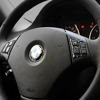 Automobilių Interjero Aksesuarų Anglies Pluošto Vairas mygtukai lipdukai BMW E90 3 Serijos 2005-2012 M. Automobilio Stiliaus