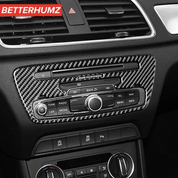 Automobilių Interjero Formavimo Anglies Pluošto auto lipdukas CD pagrindinio Valdymo Skydelio Dangtelį Apdailos Juostelės, Skirtos Audi Q3 2013-2018 m. priedai