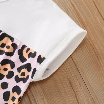 Bamblys Vaikams, Kūdikių Berniukų, Mergaičių Leopard Print T Shirt Viršūnes Kelnes Komplektus 1-6y Детские Костюмы Vaikai Suknelė Mergaitėms, Drabužiai
