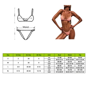 Bikini 2021 Moterų Bikini ir Moterų maudymosi kostiumėlį Push Up maudymosi Kostiumėliai, Mažas Juosmens Vasaros Biquini Apynasrio Dviejų dalių Moterų Maudymosi Kostiumas
