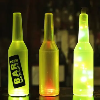 Butelis LED Lipdukas Miestelyje Diskai Žibintai Vyno Butelį skaidraus Stiklo Taurės, Vazos Kalėdų Vakarėlį Vestuvių Juostoje Šaliai Dekoro