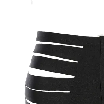 CHRONSTYLE Tuščiaviduriai Iš Aukšto Liemens Kelnės Kelnės Kelnės 2021 Nauja Seksuali Stilingų Moterų Kelnaitės Nuosėdos Dviratininkas Šortai Juoda Streetwear