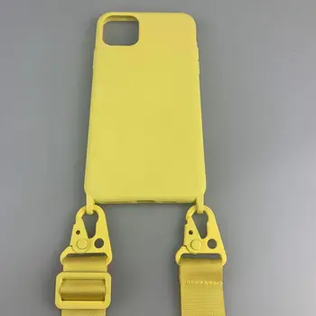 Crossbody Karoliai Savininkas Telefono dėklas skirtas iPhone 12 11 pro XS Max XR 6s 7 8 PLIUS Virvelę Silikono Atveju Padengti su Laido Dirželis Virvė
