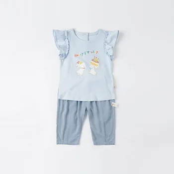 DBJ17225-2 dave bella vasaros kūdikių mergaičių mados lankas taškų kišenių kelnės vaikams, blauzdos ilgis vaikai kelnės kūdikiams, vaikiška kelnės
