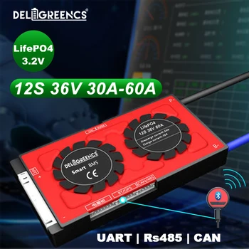Deligreen 3.2 V BMS 12S 30A 40A 60A smart UART 485 GALI 