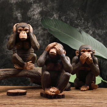 Derva Beždžionė Statulėlės Kūrybos Statula Apdailos Biuro Stalai, Stalo Dekoro Kambarį 2021 Priedai Dekoratyvinės Figūrėlės