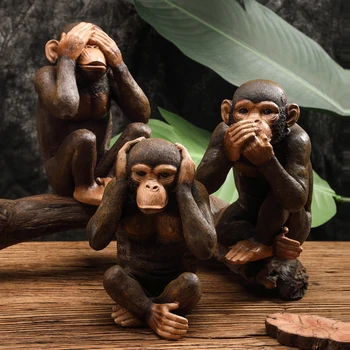 Derva Beždžionė Statulėlės Kūrybos Statula Apdailos Biuro Stalai, Stalo Dekoro Kambarį 2021 Priedai Dekoratyvinės Figūrėlės