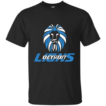 Detroit Futbolo Gerbėjas T-Shirt Liūtai Marškinėliai trumpomis Rankovėmis S-3Xl Tee Marškinėlius Tee Marškinėliai