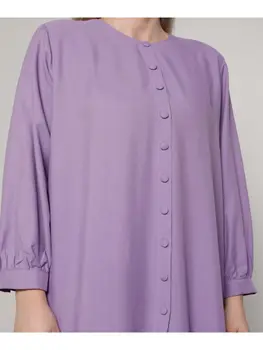 Didelių gabaritų Aukštis nuo Susegamas Kaklo Tunika Marškinėliai Minimalus Viršūnes Moterų Pavasario Vasaros 2021 Mados Musulmonišką Hidžabą Turkija Sezonas