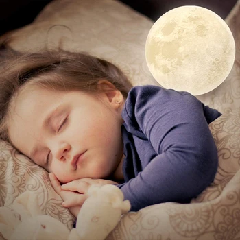 DIODŲ Naktinis Apšvietimas 3D Spausdinimo Mėnulio Lempos Įkrovimo Pakeisti Spalva 3D Šviesos Paliesti Mėnulio Lempos Vaikų Žibintai Naktį Lempa Namų